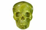 Realistic, Polished Jade (Nephrite) Skull #151139-1